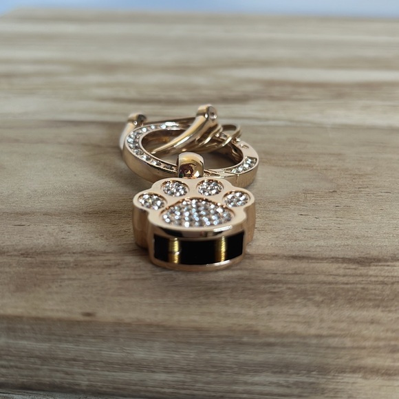 Rhinestone Bear Paw Gold Charm and/or Keychain - Picture 5 of 7